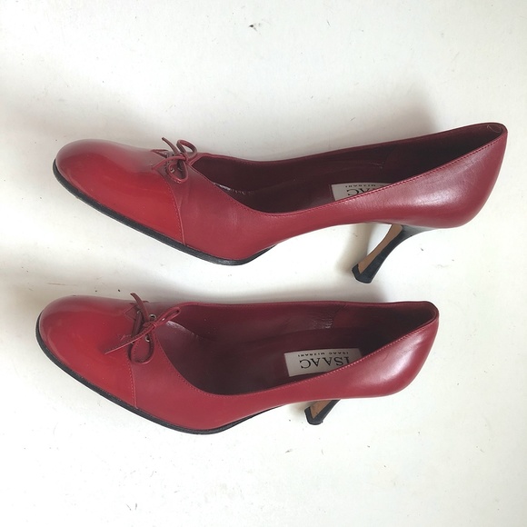 Italian Isaac Mizrahi Red Leather Heels - Picture 5 of 13